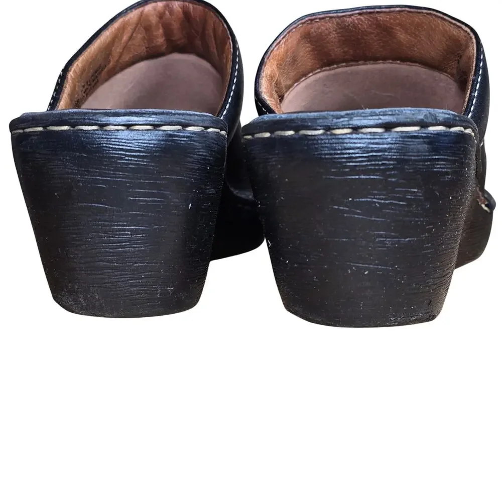Born Black Leather Mules Women's Size 8 Great Condition Leather insoles